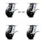 Service Caster 6 Inch Rubber on Steel Caster Set with Roller Bearing 4 Brake and 2 Swivel Lock SCC-35S620-RSR-SLB-BSL-2-SLB-2 - alternate 1